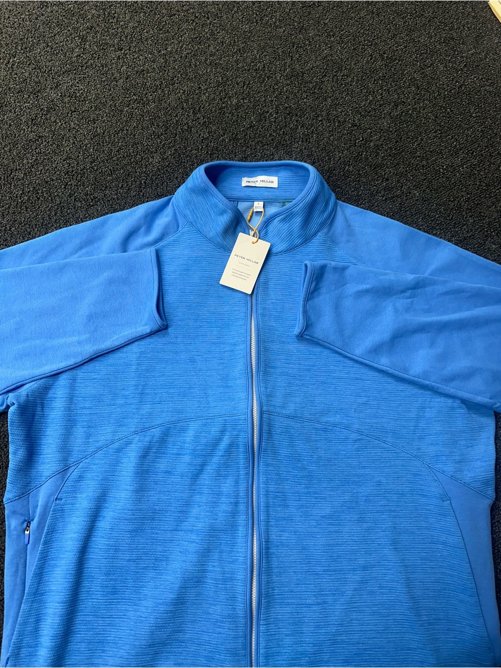 Peter Millar Liberty Blue Vista Hybrid Full-Zip Jacket MF24EK43 Golf Mens L-NWT